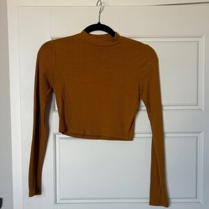 Forever 21 Mustard Ribbed Crop Top